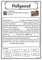 Vorschau - Unterrichtsreihen - Hollywood Lückentext mit Wortspeicher Hörverstehen und Suchsel - Seite 1