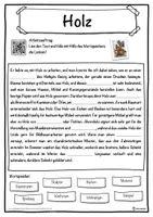 Vorschau - Unterrichtsreihen - Holz Lückentext mit Wortspeicher Hörverstehen und Suchsel - Seite 1