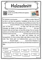 Vorschau - Unterrichtsreihen - Holzschnitt Lückentext mit Wortspeicher Hörverstehen und Suchsel - Seite 1