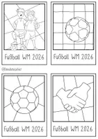 Vorschau - Mal- und Bastelvorlagen - Fußball-WM 2026 – DIY Mosaik Postkarten | Kreative Fußball-Weltmeisterschaft Idee - Seite 1