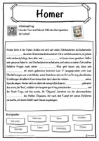 Vorschau - Unterrichtsreihen - Homer Lückentext mit Wortspeicher Hörverstehen und Suchsel - Seite 1