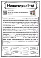 Vorschau - Unterrichtsreihen - Homosexualität Lückentext mit Wortspeicher Hörverstehen und Suchsel - Seite 1