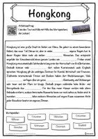 Vorschau - Unterrichtsreihen - Hongkong Lückentext mit Wortspeicher Hörverstehen und Suchsel - Seite 1