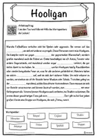 Vorschau - Unterrichtsreihen - Hooligan Lückentext mit Wortspeicher Hörverstehen und Suchsel - Seite 1