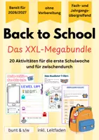 Vorschau - Stundenentwürfe - Kennenlernen & Schulstart XXL Megabundle | 20 Aktivitäten erste Schulwoche (No Prep, Bunt & S/W) - Deckblatt