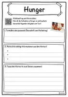Vorschau - Unterrichtsreihen - Hunger Lückentext mit Wortspeicher Hörverstehen und Suchsel - Seite 3