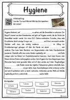 Vorschau - Unterrichtsreihen - Hygiene Lückentext mit Wortspeicher Hörverstehen und Suchsel - Seite 1