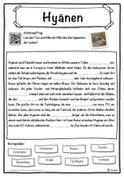 Vorschau - Unterrichtsreihen - Hyänen Lückentext mit Wortspeicher Hörverstehen und Suchsel - Seite 1