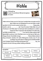 Vorschau - Unterrichtsreihen - Höhle Lückentext mit Wortspeicher Hörverstehen und Suchsel - Seite 1