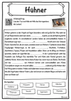 Vorschau - Unterrichtsreihen - Hühner Lückentext mit Wortspeicher Hörverstehen und Suchsel - Seite 1