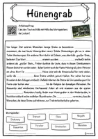 Vorschau - Unterrichtsreihen - Hünengrab Lückentext mit Wortspeicher Hörverstehen und Suchsel - Seite 1