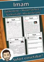 Vorschau - Unterrichtsreihen - Imam Lückentext mit Wortspeicher Hörverstehen und Suchsel - Deckblatt