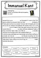 Vorschau - Unterrichtsreihen - Immanuel Kant Lückentext mit Wortspeicher Hörverstehen und Suchsel - Seite 1