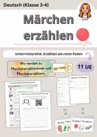 Vorschau - Stundenentwürfe - Unterrichtsreihe Märchen erzählen am roten Faden, Deutsch 3.-4. Klasse - Deckblatt