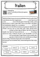 Vorschau - Unterrichtsreihen - Italien Lückentext mit Wortspeicher Hörverstehen und Suchsel - Seite 1