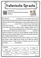 Vorschau - Unterrichtsreihen - Italienische Sprache Lückentext mit Wortspeicher Hörverstehen und Suchsel - Seite 1