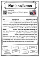 Vorschau - Unterrichtsreihen - Nationalismus Lückentext mit Wortspeicher Hörverstehen und Suchsel - Seite 1