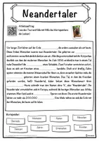 Vorschau - Unterrichtsreihen - Neandertaler Lückentext mit Wortspeicher Hörverstehen und Suchsel - Seite 1