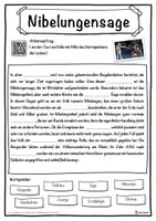Vorschau - Unterrichtsreihen - Nibelungensage Lückentext mit Wortspeicher Hörverstehen und Suchsel - Seite 1