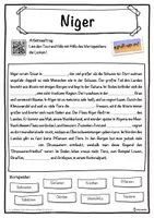 Vorschau - Unterrichtsreihen - Niger Lückentext mit Wortspeicher Hörverstehen und Suchsel - Seite 1