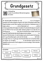 Vorschau - Unterrichtsreihen - Grundgesetz Lückentext mit Wortspeicher Hörverstehen und Suchsel - Seite 1
