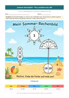 Vorschau - Arbeitsblätter - Sommer-Rechenbild Plus & Minus bis 100 | Rechnen, Ausmalen & Wiederholen - Seite 3