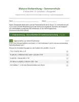Vorschau - Arbeitsblätter - Matura-Vorbereitung Mathematik 8. Klasse AHS | Sommerschule, Wiederholung & Lösungen - Seite 1