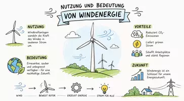 Vorschau - Arbeitsblätter - Arbeitsblatt "Nutzung und Bedeutung von Windenergie" + interaktive Lösung & MP3 + Mindmap + Infografik - Seite 1