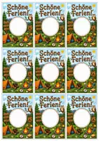 Vorschau - Mal- und Bastelvorlagen - Ferienkarten Set – Abschiedsgrüße vom Lehrer | 6 druckfertige Karten-Sets | Klasse 1–6 - Seite 1