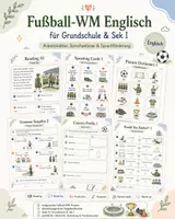Vorschau - Arbeitsblätter - Fußball-WM Englisch – Arbeitsblätter, Speaking, Reading, Vocabulary & Grammar für Grundschule und Sek I - Deckblatt
