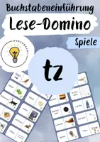 Vorschau - Spiele - Lauteinführung tz - Laut tz - Lese-Domino tz - Deckblatt