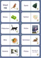 Vorschau - Spiele - Lauteinführung tz - Laut tz - Lese-Domino tz - Seite 1
