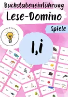 Vorschau - Spiele - Buchstabeneinführung I - Buchstabe I - Lese-Domino I - Deckblatt