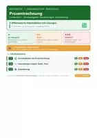 Vorschau - Arbeitsblätter - Mathematik 7 Realschule - Prozentrechnung - Deckblatt