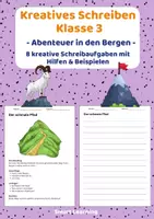 Vorschau - Stundenentwürfe - Kreatives Schreiben Klasse 3 – Abenteuer in den Bergen | Schreibaufgaben mit Hilfen & Beispielen - Deckblatt