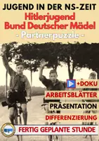 Vorschau - Arbeitsblätter - Hitlerjugend Jugend im Nationalsozialismus AB7 Bund Deutscher Mädel Partnerpuzzle - Deckblatt