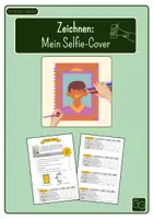 Vorschau - Mal- und Bastelvorlagen - Selfie – Cover für das Zeichenheft - Deckblatt