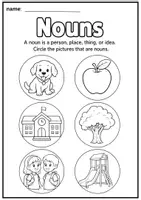 Aperçu - Feuilles d'exercices - fiches de grammaire anglaise - noms verbs adjectifs - exercices cycle 2 - Page 2