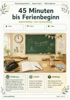 Vorschau - Arbeitsblätter - 45 Minuten bis Ferienbeginn Arbeitsblätter ohne Vorbereitung - Deckblatt