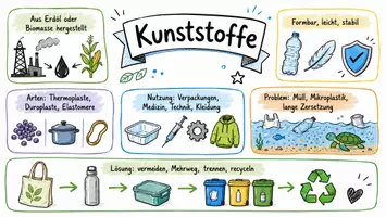 Vorschau - Arbeitsblätter - Lernposter + AB mit Fragen zum Thema "Kunststoff" + Lösungsblatt + Mindmap + Infografiken - Seite 2