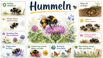 Vorschau - Arbeitsblätter - Arbeitsblätter zum Thema "Hummel" + Lösung & MP3 + Mindmap + Infografik - Seite 1