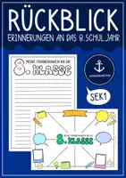Vorschau - Mal- und Bastelvorlagen - Erinnerungen an die 8. Klasse als Sketchnotes - Rückblick für das Schuljahresende - Deckblatt