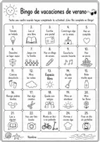 Vorschau - Spiele - Spanisch Sommer-Bingo – Bingo de vacaciones de verano | Ferienaktivitäten, Wortschatz & Sprechanlässe zum Schuljahresende - Seite 1