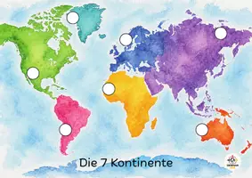 Vorschau - Arbeitsblätter - Kontinente | Die 7 Kontinente - Seite 1