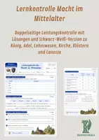 Vorschau - Unterrichtsreihen - Lernkontrolle Macht im Mittelalter - Deckblatt