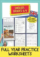 anteprima - Esercizi - Schede Didattiche di Inglese – Classe 3ª e 4ª Primaria | Vocabolario, Grammatica e Comprensione del Testo - Pagina di copertina
