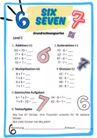 Vorschau - Arbeitsblätter - 67 SIX SEVEN Ferien/ Übungsblätter Grundrechnungsarten - Deckblatt
