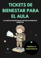 Vista previa - Tarjetas / Manipulativos - Tickets de Bienestar para el Aula | Recursos de calma y regulación emocional para Primaria (6-12 años) - Portada