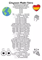 Vorschau - Arbeitsblätter - Lückentext Song Chayanne Madre Tierra Imperativ - Deckblatt