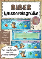 Vorschau - Anderer Materialtyp - Feriengrüße Wassereis Biberklasse Klassentier Biber - Deckblatt